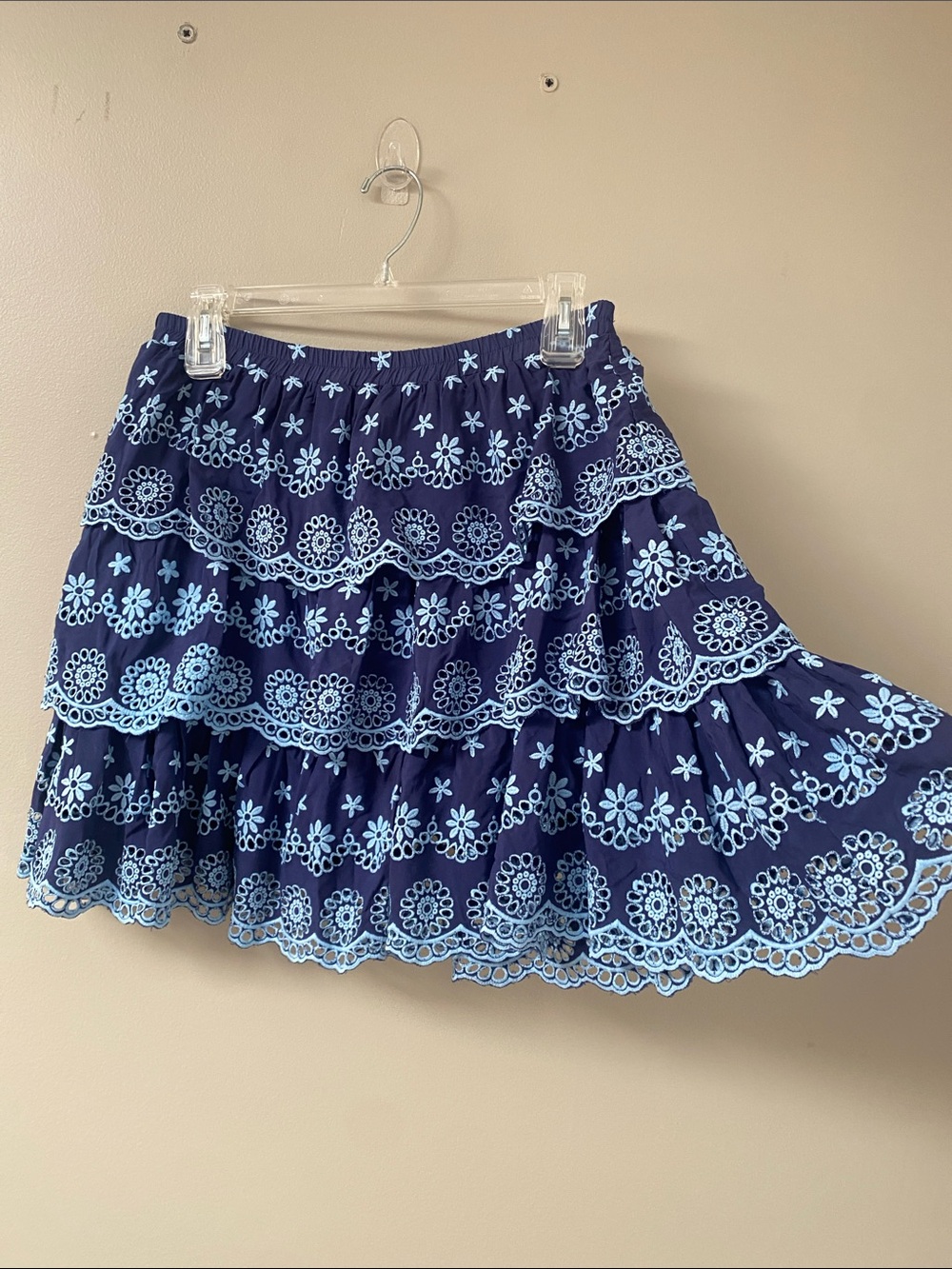 Stellah Navy Skirt with Light Blue Floral Embroidery medium - Picture 3 of 7